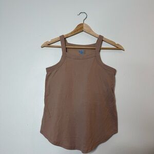 Shebird Fly Free Ribbed Cami with Built-in Bra in tan size 3 small/medium